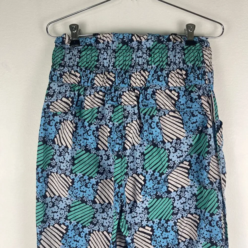 Free People Movement The Way Home Printed Joggers Womens Small Blue Green Floral